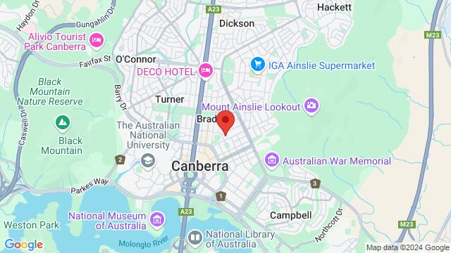 Map of the area around Ainslie Arts Centre, Braddon ACT 2612, Australia,Canberra, Australian Capital Territory, Canberra, CT, AU