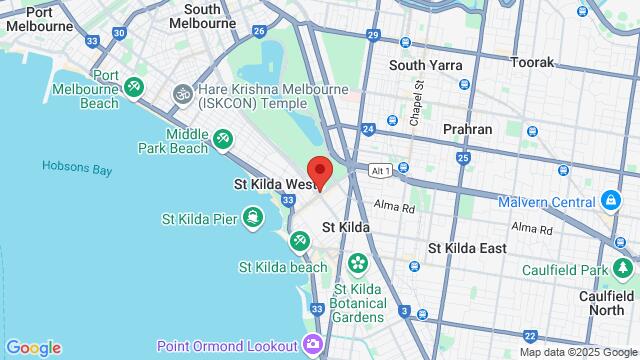 Map of the area around LOLA St Kilda, 60 Fitzroy St, Melbourne, 3182, AU