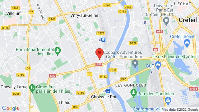 Map of the area around 38 Rue du Général Malleret Joinville 94400 Vitry-sur-Seine