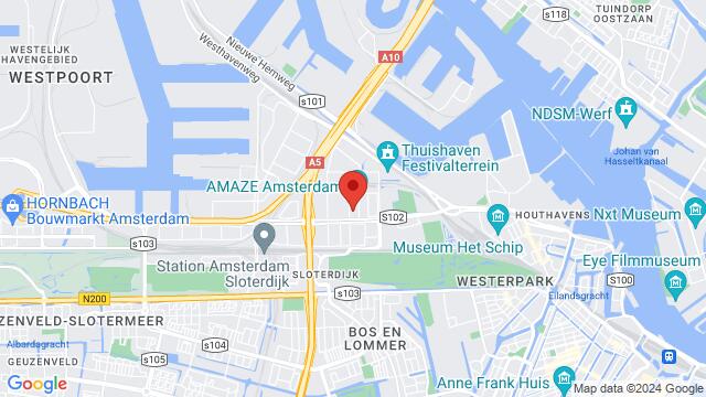 Map of the area around Isolatorweg 28, 1055 AR Amsterdam, The Netherlands