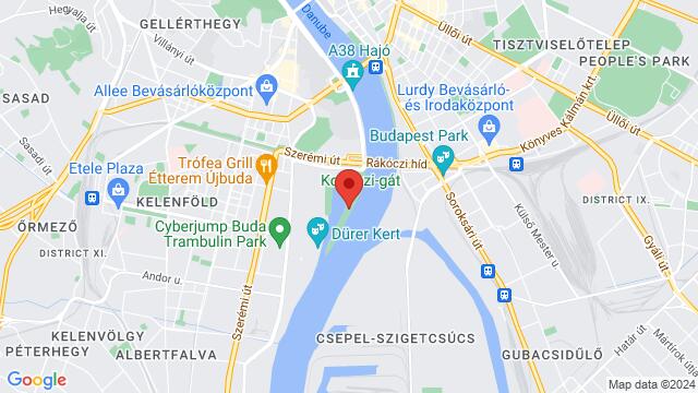 Map of the area around Le Bistro Restaurant, Budapest, Kopaszi-gát 4, 1117 Hungary