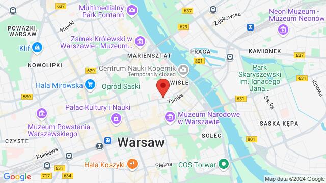 Map of the area around ulica Juliana Bartoszewicza 5, 00-337 Śródmieście, Polska,Warsaw, Poland, Warsaw, MZ, PL