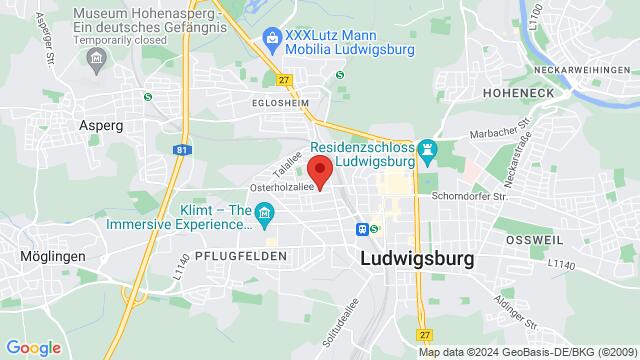 Map of the area around Maxstr. 1, 71636, Ludwigsburg