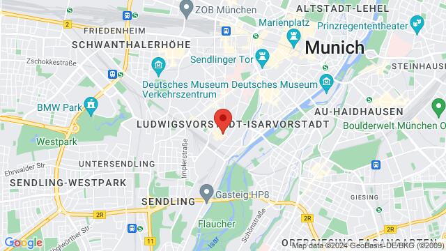 Map of the area around Salsa Y Corazon - dance school, Zenettistraße 7, 80337 München, Germany