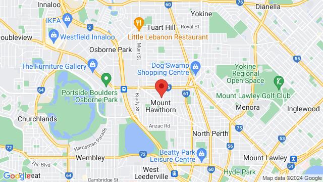 Map of the area around 4 Killarney St, Mount Hawthorn WA 6016, Australia,Perth, Western Australia, Perth, WA, AU