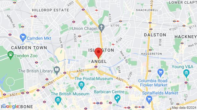 Map of the area around 57-58 Upper Street, London, EN, GB