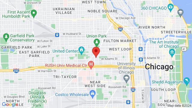 Karte der Umgebung von 201 S Ashland Ave, Chicago, IL 60607-5301, United States,Chicago, Illinois, Chicago, IL, US