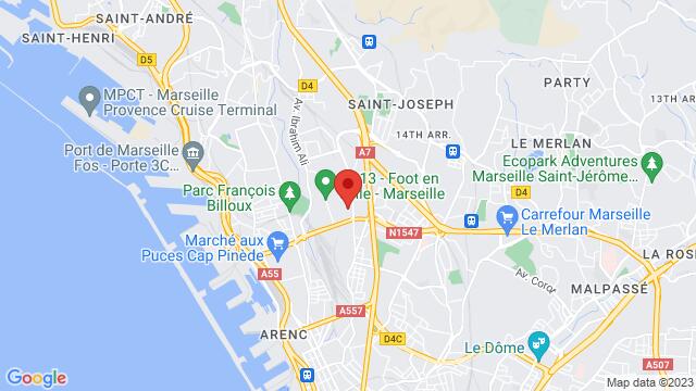 Map of the area around 9 boulevard gay Lussac 13014 Marseille