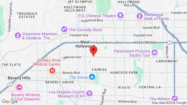 Map of the area around Durango Cantina, 7661 Melrose Ave, Los Angeles, CA, 90046, United States