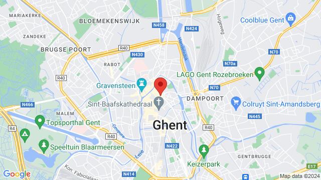 Map of the area around Walter de Buckplein, Bij Sint-Jacobs, 9000 Gent, België,Gent, Belgium, Gent, OV, BE