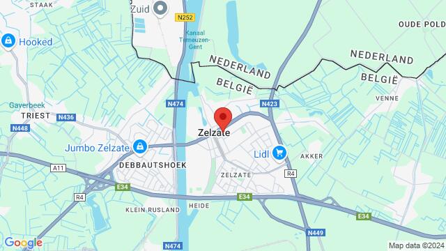 Map of the area around 't Klooster Kerkstraat 64A 9060 Zelzate