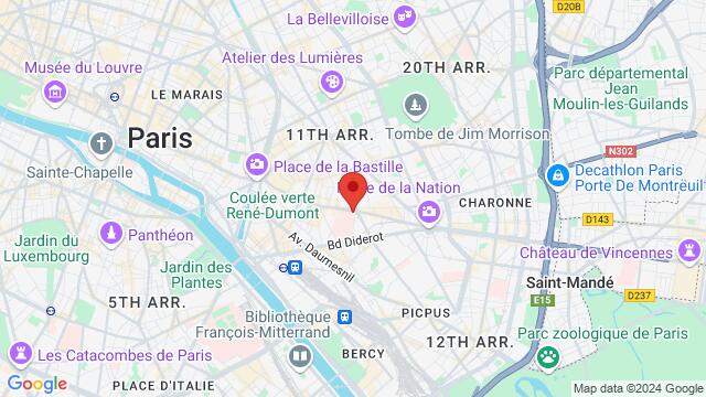 Map of the area around Espace Saint Antoine, 196 Rue du Faubourg Saint-Antoine, 75012 Paris, France