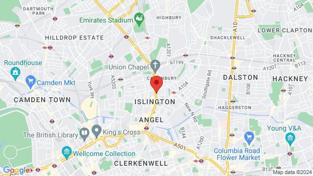 Map of the area around New Unity, 277A Upper St, London, N1 2TZ, United Kingdom