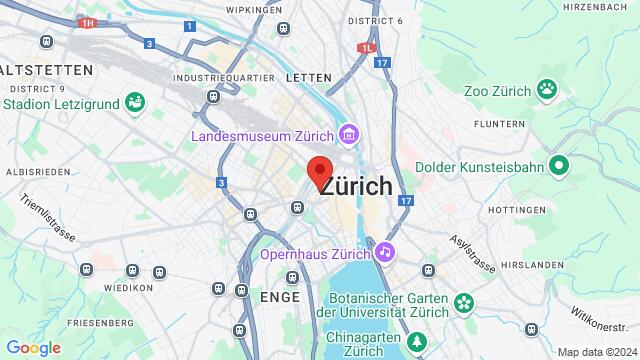 Carte des environs Löwenstrasse 20, 8001 Zürich, Schweiz,Zürich, Switzerland, Zurich, ZH, CH