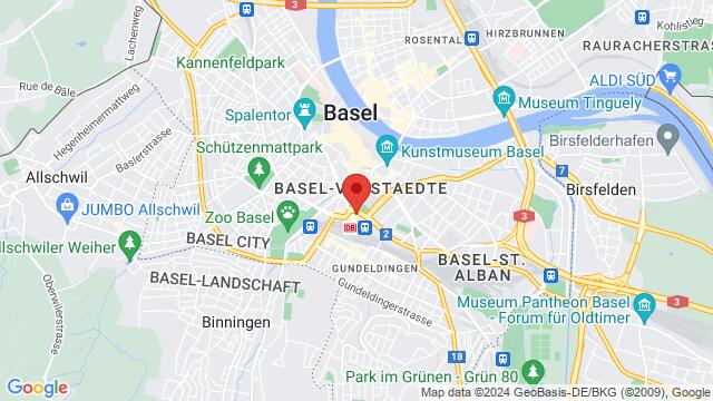 Map of the area around Elisabethenanlage 7, 4051 Basel