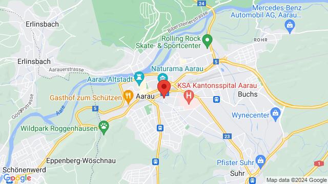 Map of the area around Frey-Herosé-Strasse 20, 5000 Aarau