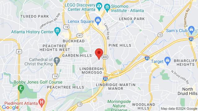 Map of the area around TUMBAO DANCE Social, 800 Miami Circle NE, Atlanta, GA, 30324, United States