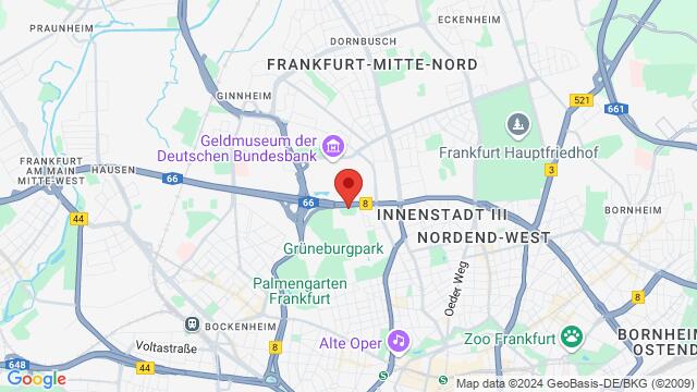 Map of the area around Miquelallee 160, 60323, Frankfurt(M)