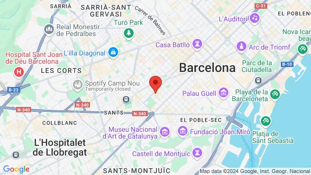 Map of the area around 100 Carrer d'Entença, 08015, Barcelona, CT, ES