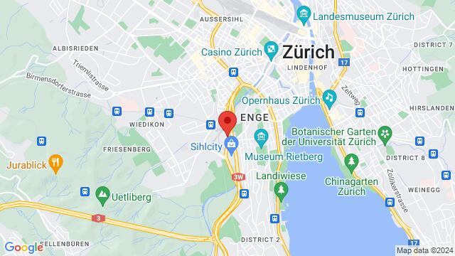 Karte der Umgebung von Kulturraum Le Nid, Rüdigerstrasse 10, 8045 Zürich, Suisse