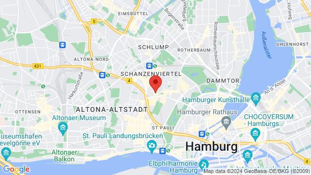 Map of the area around Forró projeto de Hamburgo Sternstraße 2, 20357, Altona, Hamburg