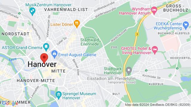 Map of the area around Leonhardstrasse 11, 30175, Hannover