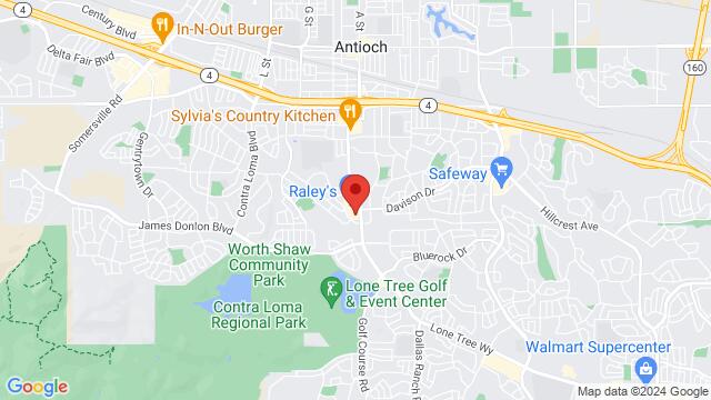 Map of the area around Legends Nightclub, 3702 Lone Tree Way, Antioch, CA