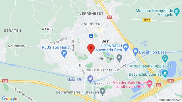 Map of the area around Max de Bossustraat 1, 5684 CG Best, Nederland,Best, Netherlands, Eindhoven, NB, NL