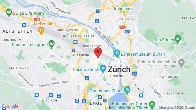 Karte der Umgebung von Militärstrasse 84, 8004 Zürich