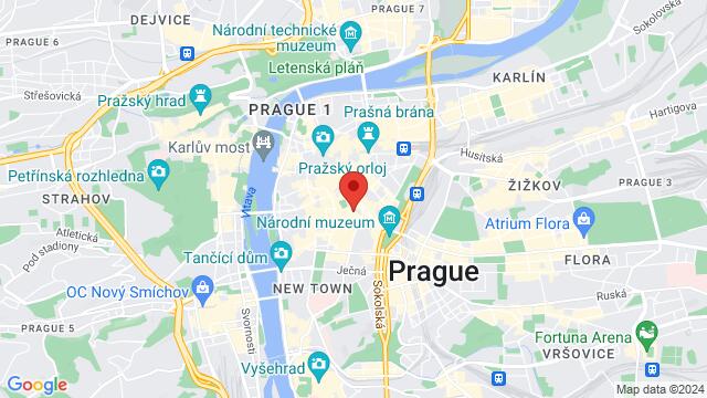 Map of the area around Vodickova 36, Prague,