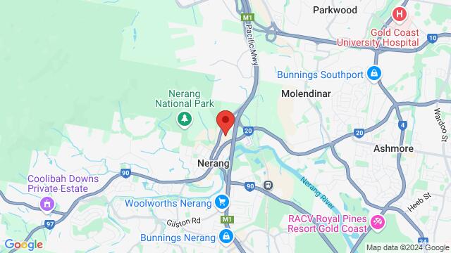 Karte der Umgebung von 833 Southport Nerang Rd, Nerang QLD 4211, Australia