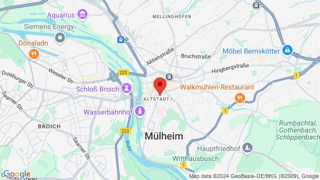 Map of the area around ADTV Altstadt Tanzschule Jansen, Bachstraße 25, 45468 Mülheim an der Ruhr, Germany