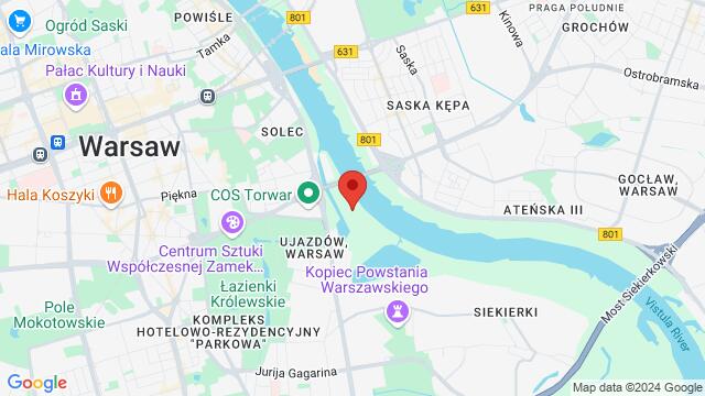 Mapa de la zona alrededor de Przystań Warszawa, Warsaw, Poland, Warsaw, MZ, PL