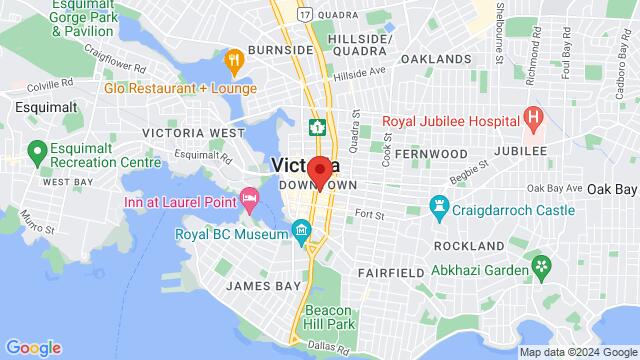 Map of the area around 711 Yates St, Victoria, BC V8W 1L6, Canada,Victoria, British Columbia, Victoria, BC, CA