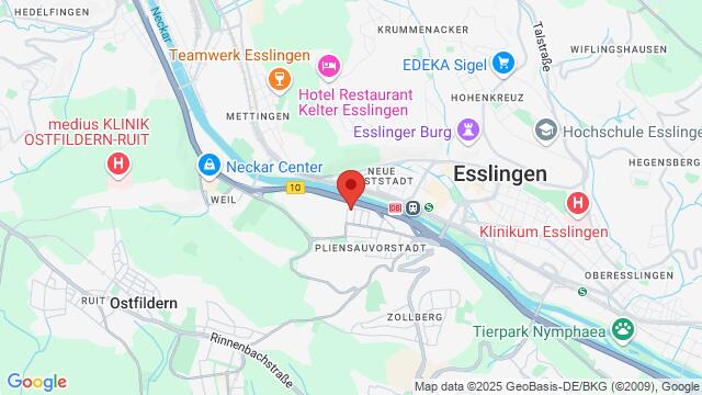 Map of the area around Eberhard-Bauer-Str. 32, 73734, Esslingen