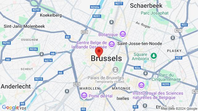 Map of the area around The Sneakers - Brussel