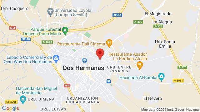 Map of the area around DISCOTECA B3. AVE, DE ESPAÑA 111 - DOS HERMANAS - SEVILLA