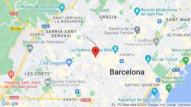 Map of the area around C/ de Muntaner,212, Barcelona, Barcelona, España