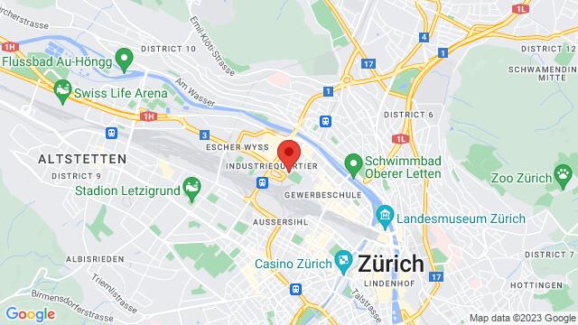 Kaart van de omgeving van El Social, Viaduktstrasse 64, Zürich, ZH, 8005, Switzerland