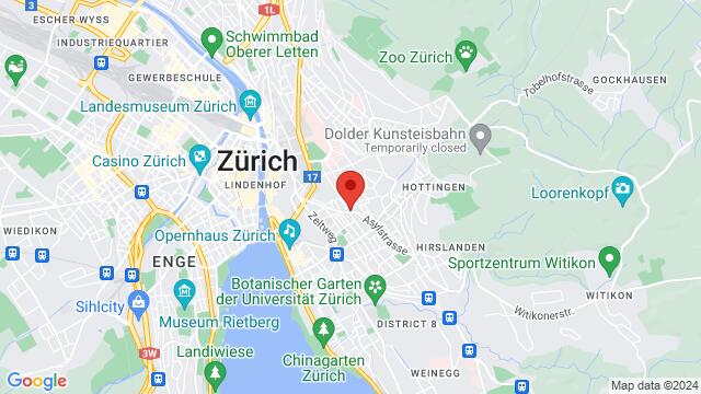 Map of the area around Hottingersaal, Gemeindestrasse 54, 8032 Zürich, Suiza