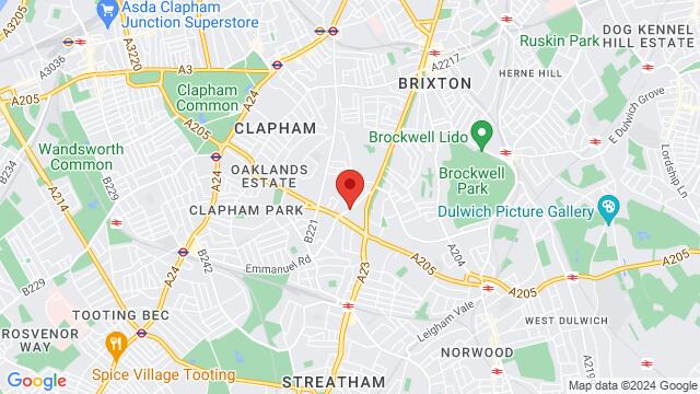 Map of the area around Hand in Hand Bar, 61 New Park Road, Brixton Hill, SW2 4EN, United Kingdom