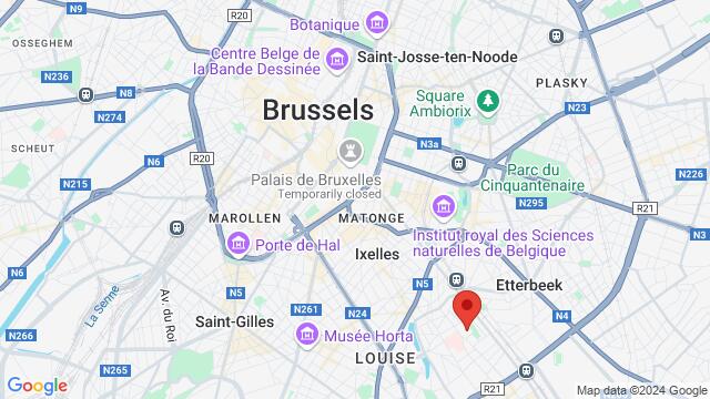 Map of the area around Rue Ravensteinstraat 23,Brussels, Belgium, Brussels, BU, BE