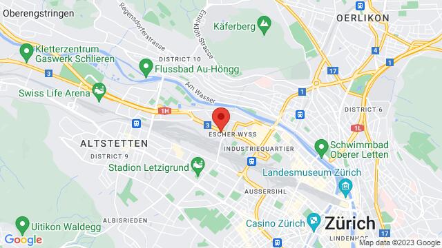 Karte der Umgebung von Pfingstweidstrasse 101, 8005 Zürich