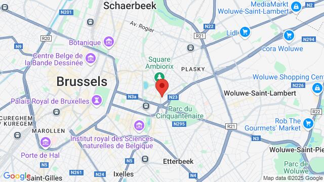 Map of the area around Rue Franklin 3, 1000 Brussel, België,Brussels, Belgium, Brussels, BU, BE