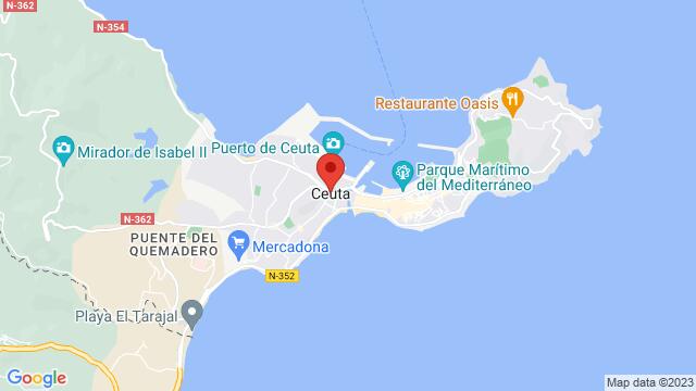 Map of the area around Ceuta