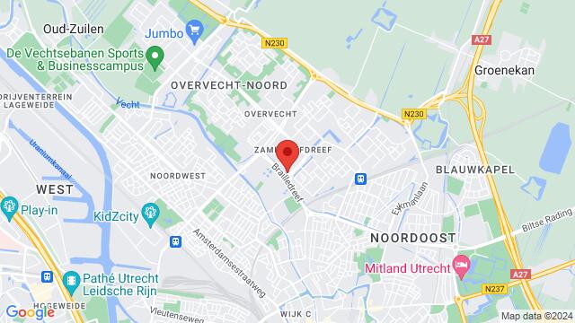 Karte der Umgebung von Montalbaendreef 2, 3562 Utrecht, Nederland,Utrecht, Utrecht, UT, NL