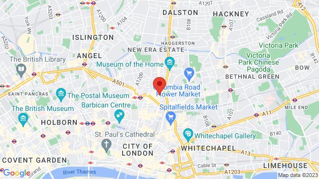 Carte des environs Lighthouse Bar 62 Rivington Street London EC2A 3AY