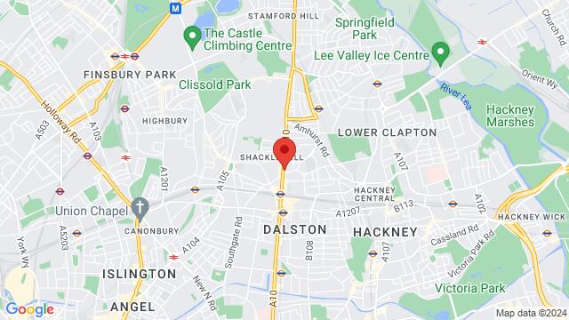 Map of the area around Latino Hits, Latino Hits, 14 Stoke Newington Road, London, Greater London, N16 7XN, United Kingdom