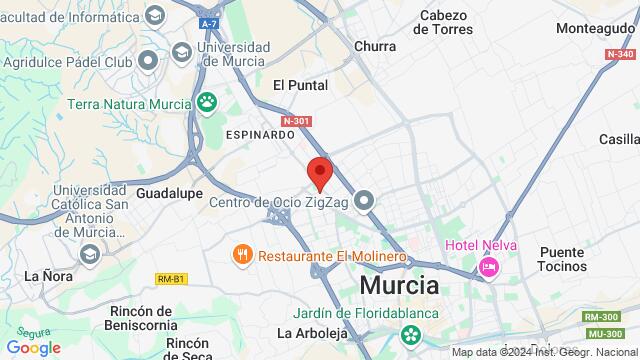 Map of the area around Avda. Miguel de Cervantes, 45,Murcia, Murcia, Murcia, MU, ES