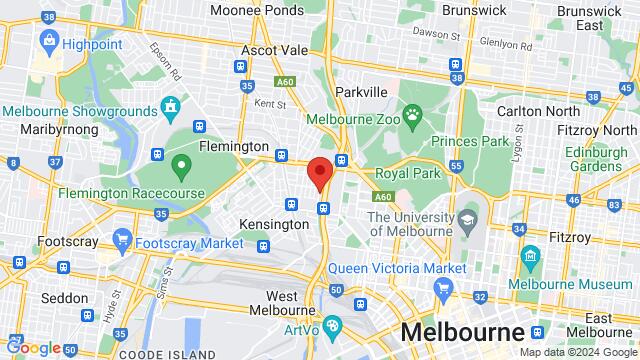 Map of the area around La Encantada Collective, 77 Stubbs Street, Melbourne, 3031, AU